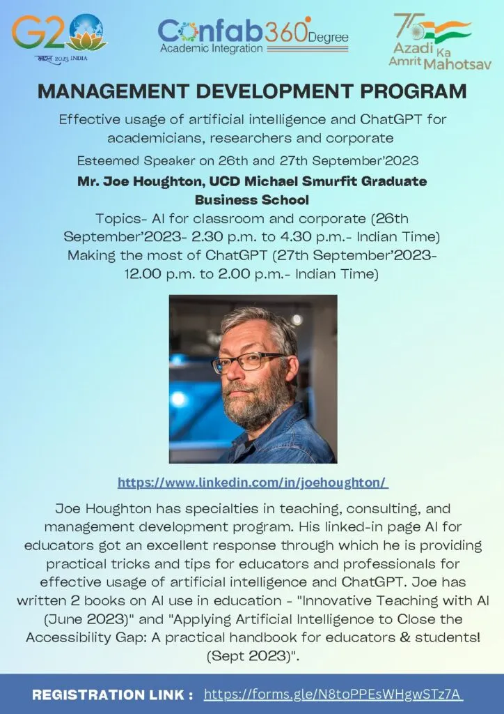 MDP - AI for Classroom and Corporate & Making the most of ChatGPT by Joe Houghton, UCD Michael Smurfit Graduate Business School - Image 1