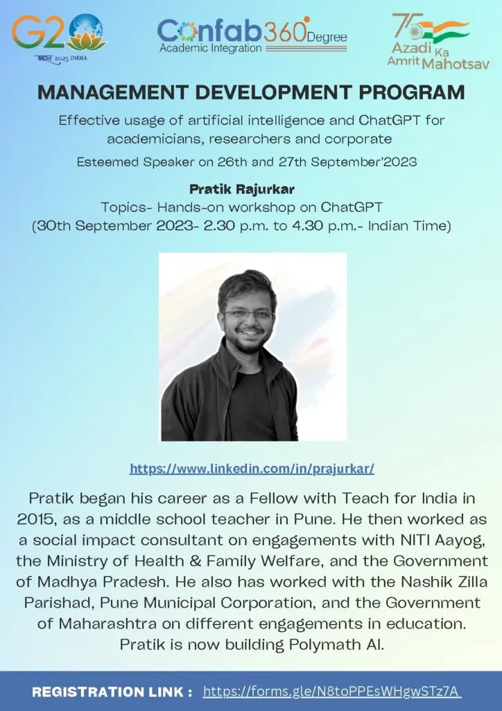 MDP - Hands-on Workshop on ChatGPT by Pratik Rajurkar - Image 1